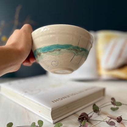 Small Tapas Bowl - Seascape - Lorna Gilbert Ceramics_Just Makers