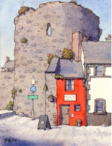 Smallest House in Britain, Conwy Mounted Print - Matty Burnham_Just Makers