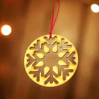 Snowflake Circle Wooden Decoration - Woodcutter Creations_Just Makers