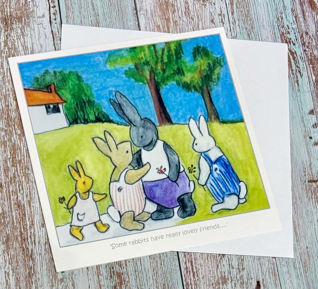 Some Rabbits Have Really Lovely Friends Card - Jeanne Mundy - Just Makers Jeanne Mundy