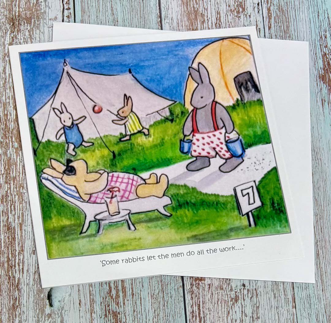 Some Rabbits Let the Men Do All the Work Card - Jeanne Mundy - Just Makers Jeanne Mundy