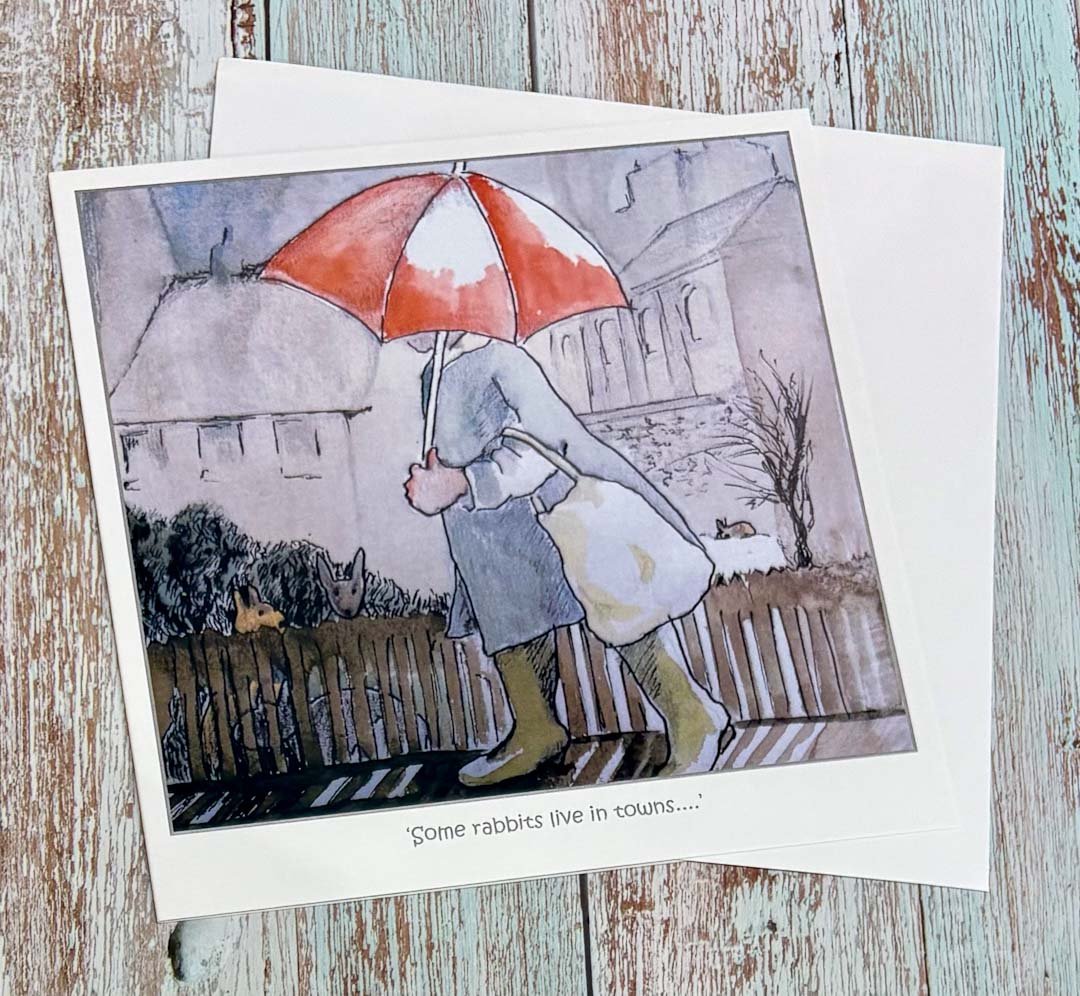Some Rabbits Live in Towns Card - Jeanne Mundy - Just Makers Jeanne Mundy
