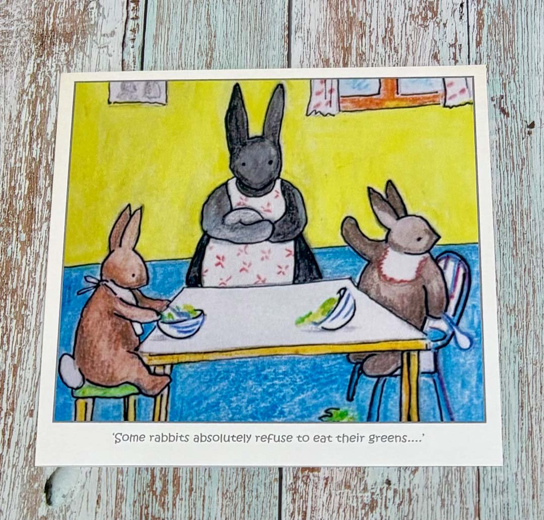 Some Rabbits Refuse to Eat Greens Card - Jeanne Mundy - Just Makers Jeanne Mundy