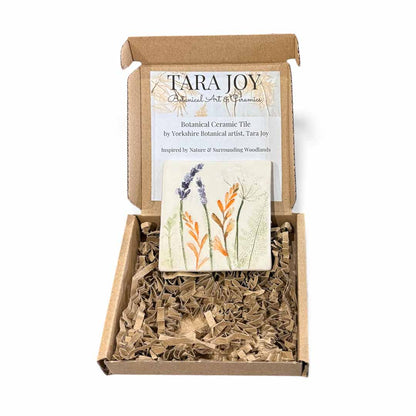 Spring Flowers Ceramic Botanical Tile 2 - Tara Joy Botanicals_Just Makers