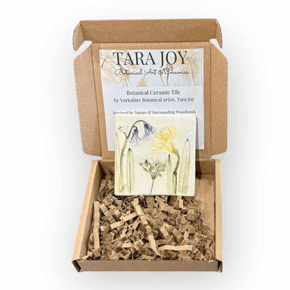 Spring Flowers Ceramic Botanical Tile 4 - Tara Joy Botanicals_Just Makers