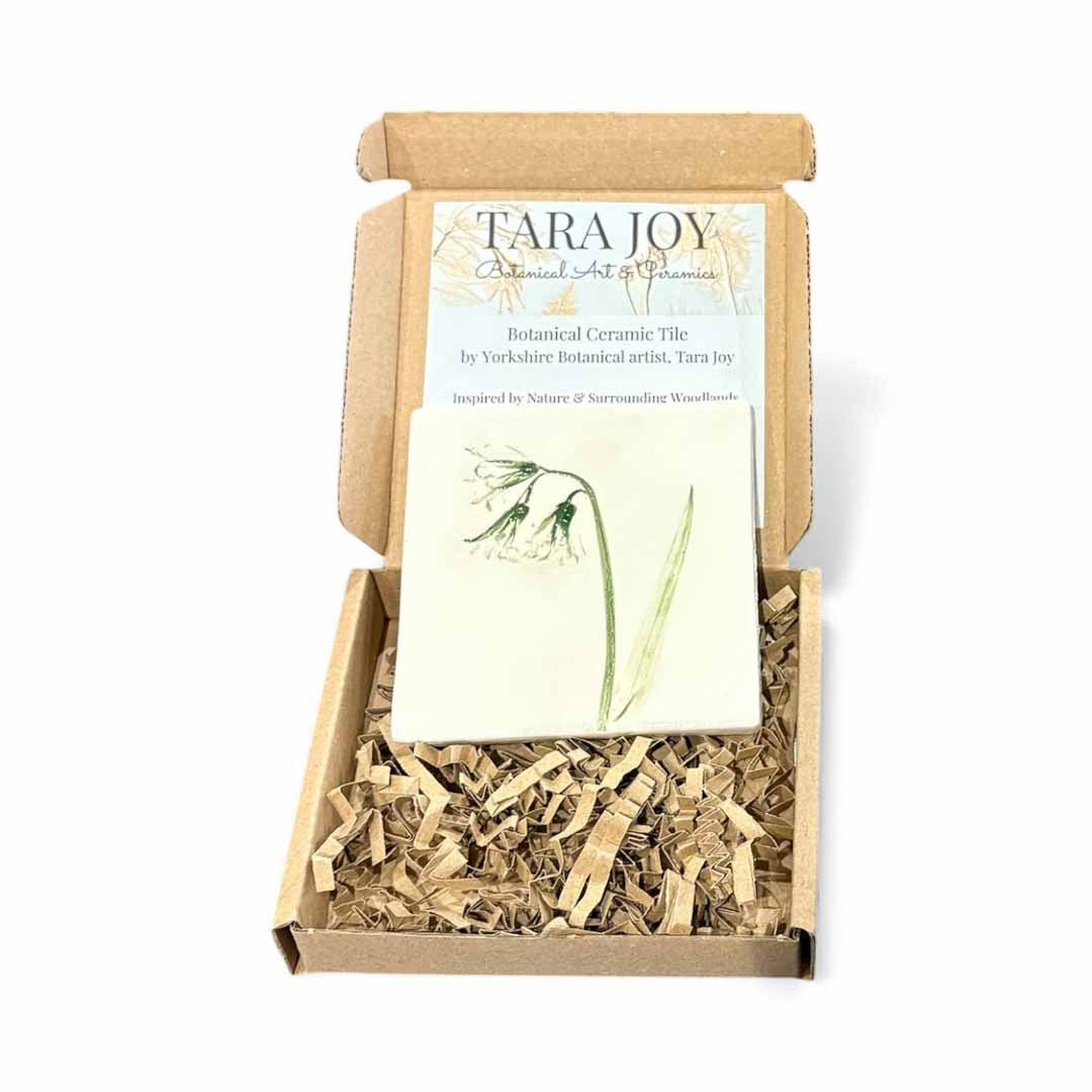 Spring Flowers Large Ceramic Botanical Tile 6 - Tara Joy Botanicals - Just Makers Tara Joy Botanical and Ceramics