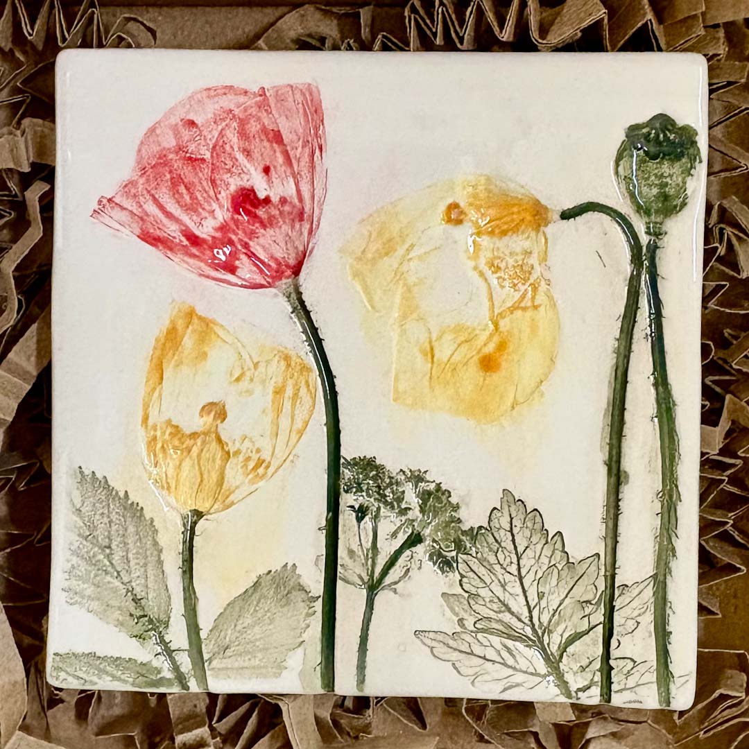 Spring Flowers Ceramic Botanical Tile 7 - Tara Joy Botanicals_Just Makers