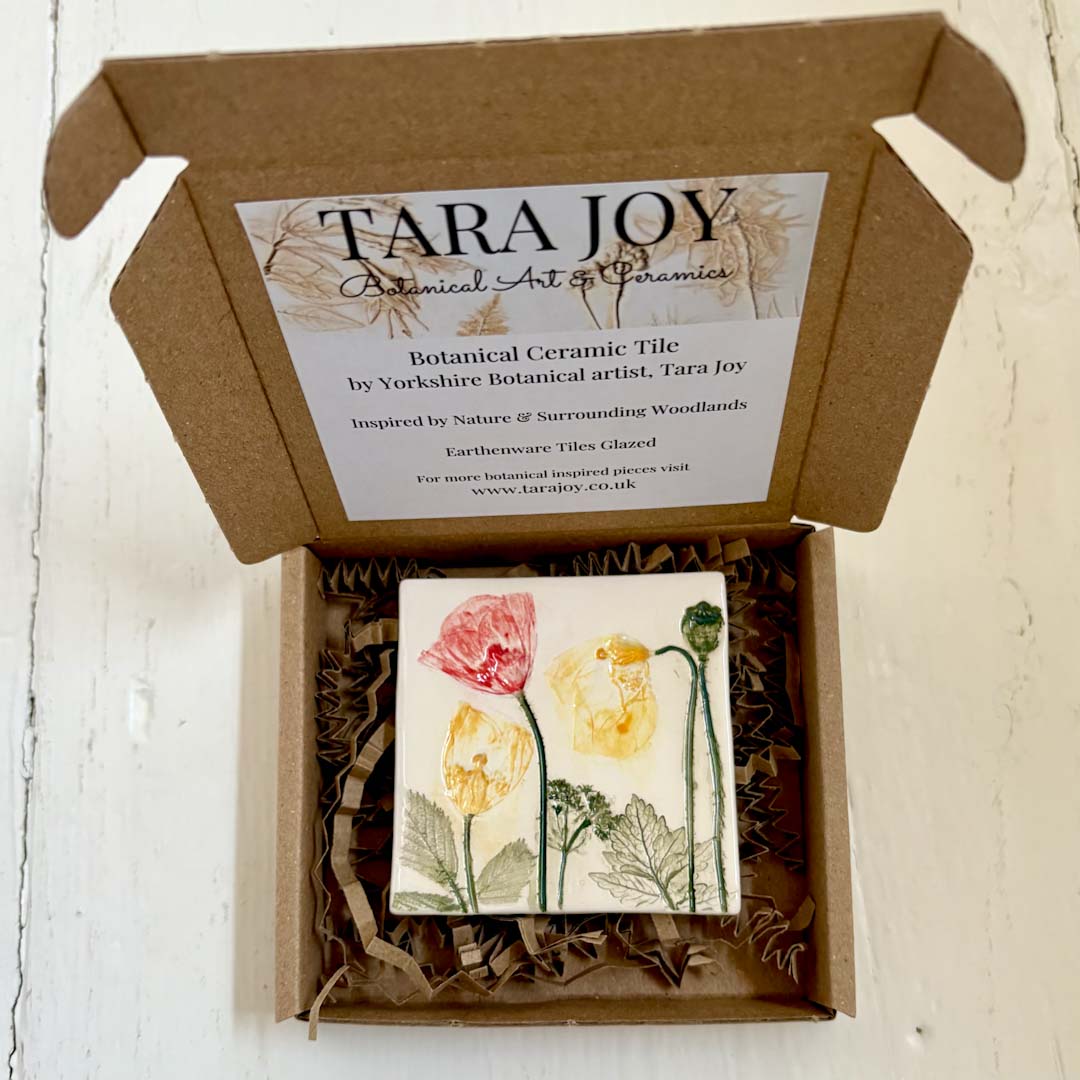 Spring Flowers Ceramic Botanical Tile 7 - Tara Joy Botanicals_Just Makers