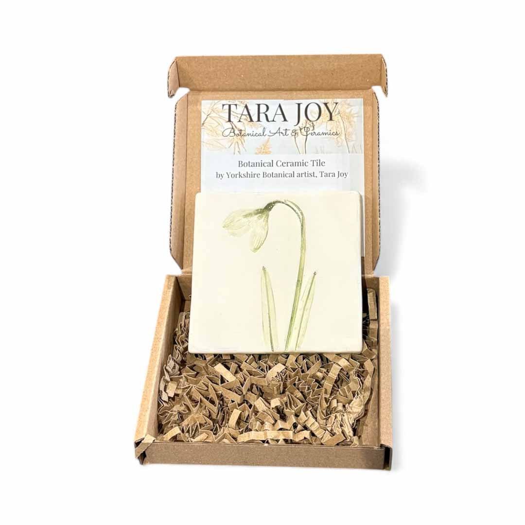 Spring Flowers Large Ceramic Botanical Tile 7 - Tara Joy Botanicals - Just Makers Tara Joy Botanical and Ceramics