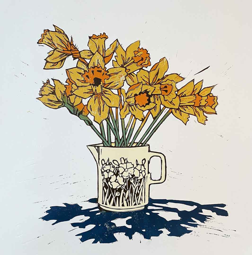 Springtime Framed Linocut Print - Rachel Knowles_Just Makers
