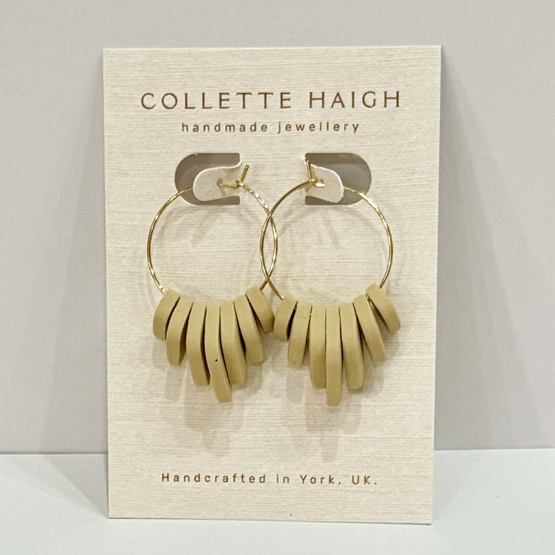 Stack Hoop Ivory Earrings - CH Handmade_Just Makers