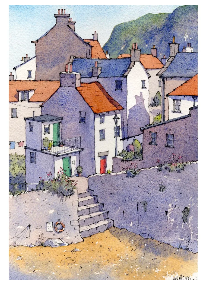 Staithes A5 Mounted Print - Matty Burnham_Just Makers