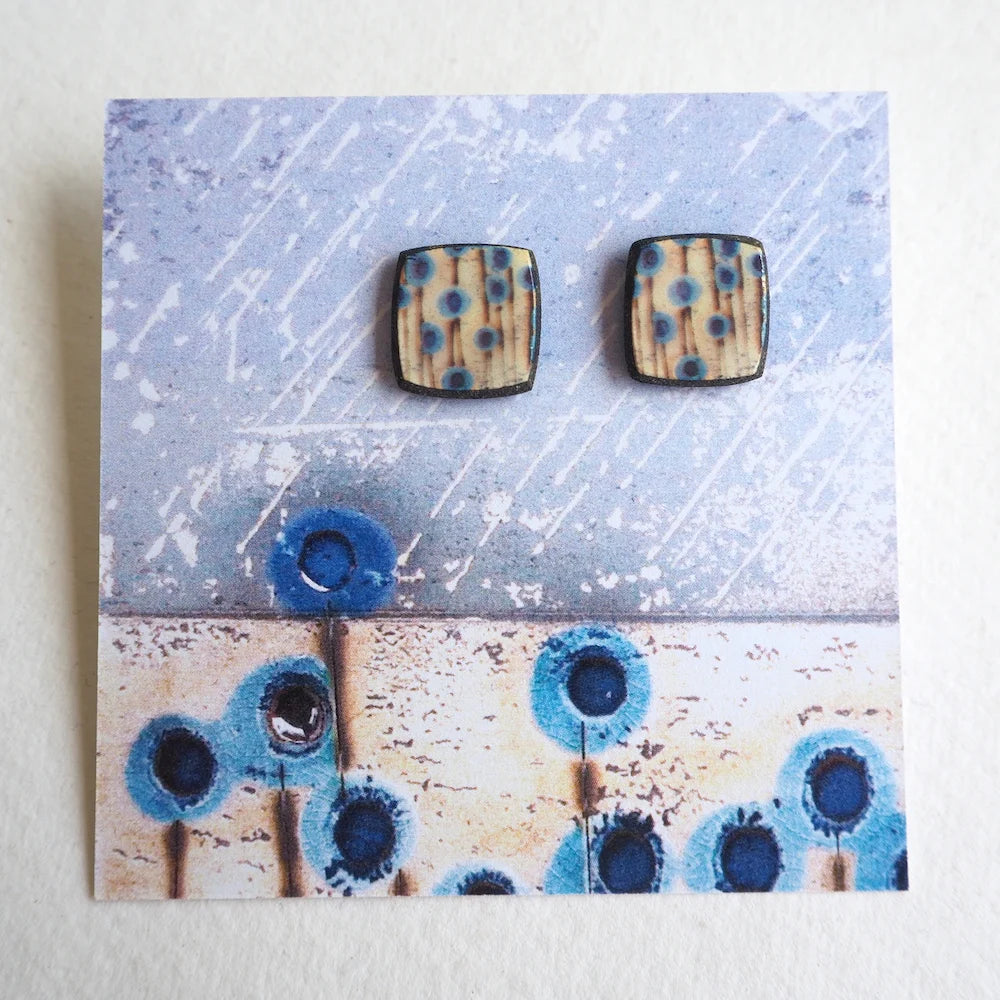 Stems Elements Range Square Studs - Karen Howarth Ceramics