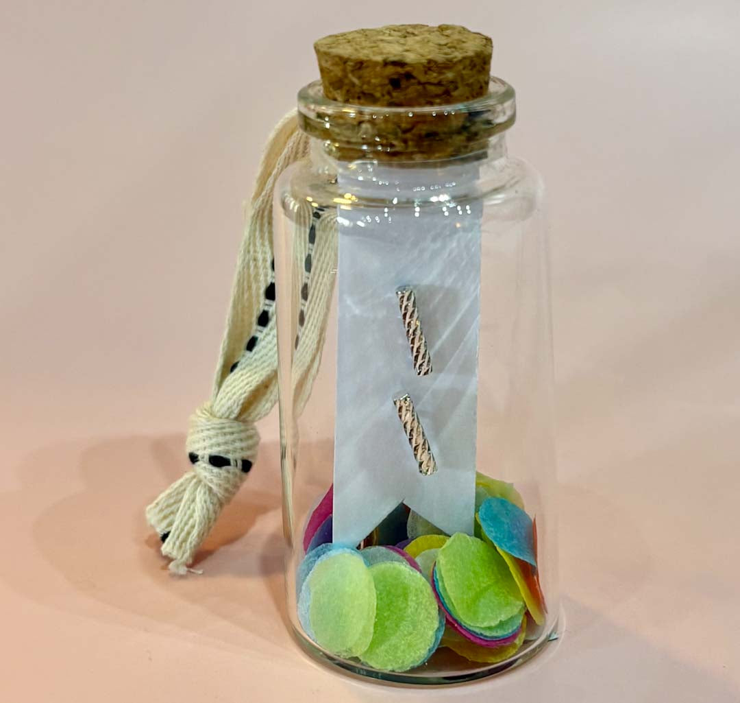 Sterling Silver Bar Stud Earrings in Glass Bottle - Frances Greenwood_Just Makers