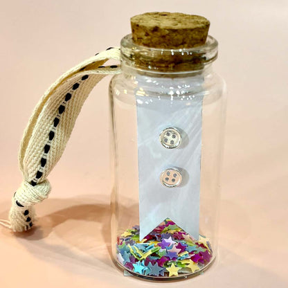 Sterling Silver Button Stud Earrings in Glass Bottle - Frances Greenwood_Just Makers