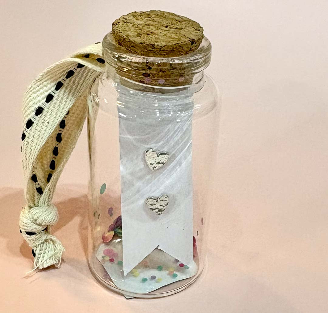 Sterling Silver Heart Stud Earrings in Glass Bottle - Frances Greenwood_Just Makers