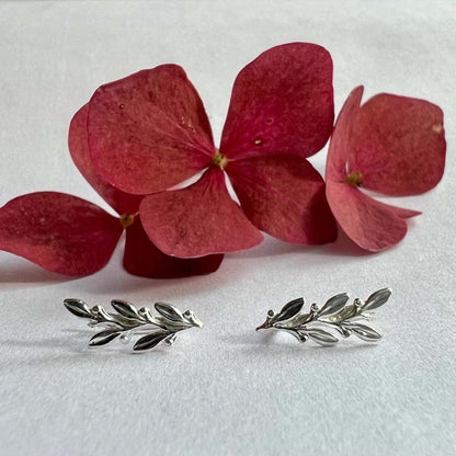 Sterling Silver Olive Climber Earrings - Frances Greenwood_Just Makers