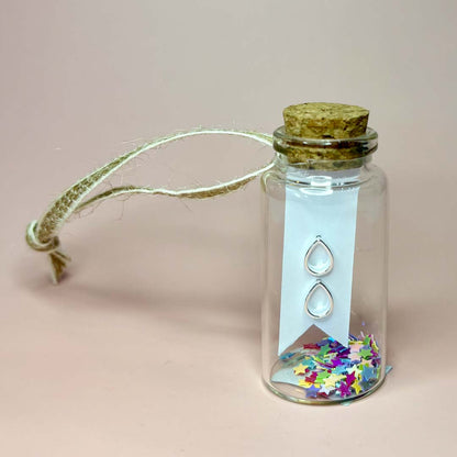 Sterling Silver Tear Drop Stud Earrings in Glass Bottle - Frances Greenwood_Just Makers