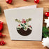Stitched Fabric Christmas Pudding Card - Alice and Audrey_Just Makers