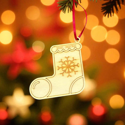 Stocking Wooden Decoration - Woodcutter Creations_Just Makers