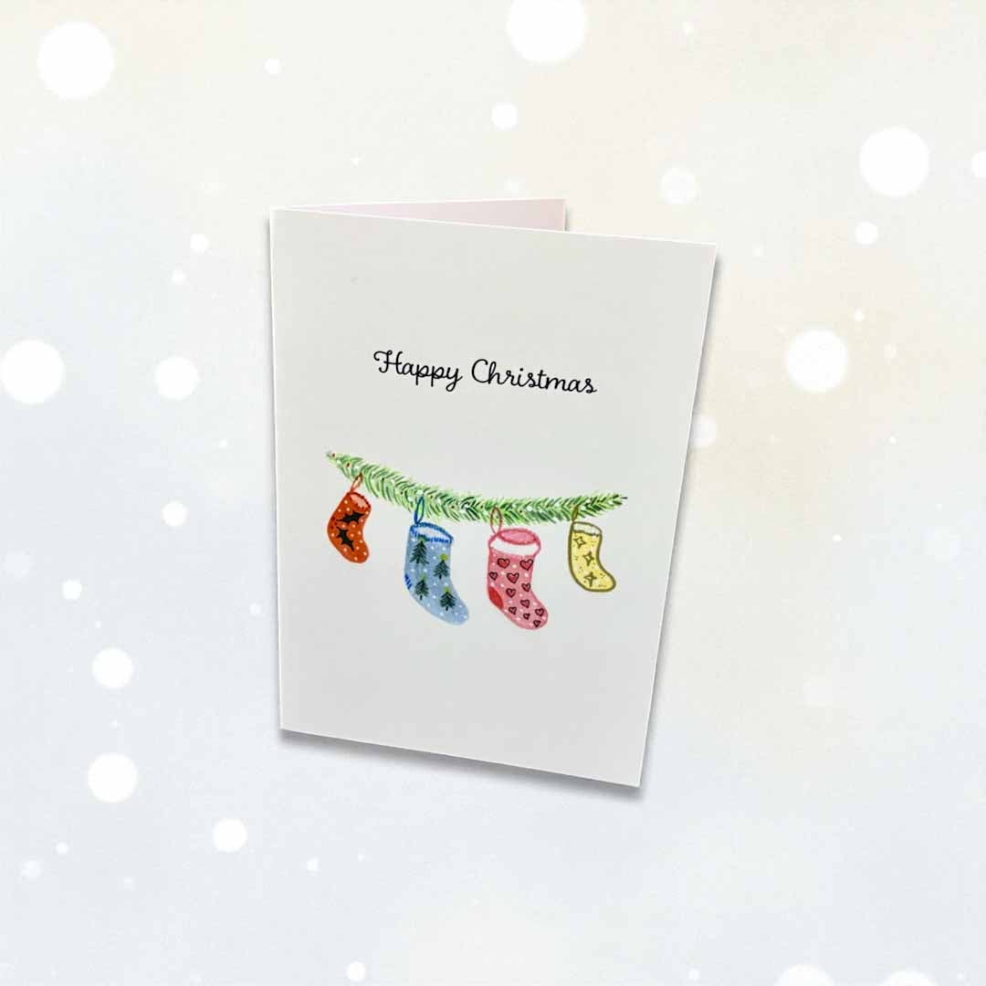 Stockings Christmas Card - Beverley Holgate_Just Makers