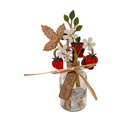 Strawberry Bouquet in a Mini Bottle - Natty Deco_Just Makers