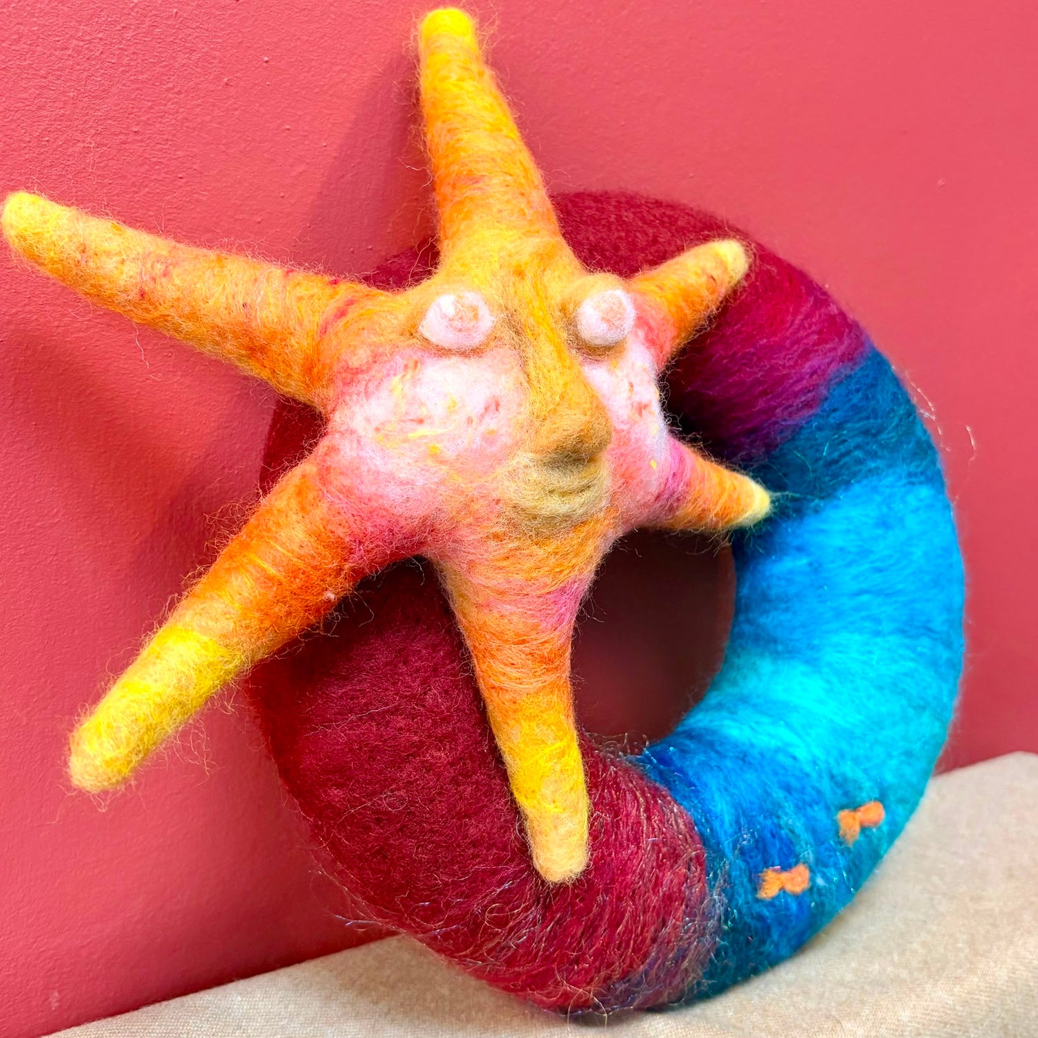 Sunfish Needle Felted Wreath - Felts by Hannah_Just Makers