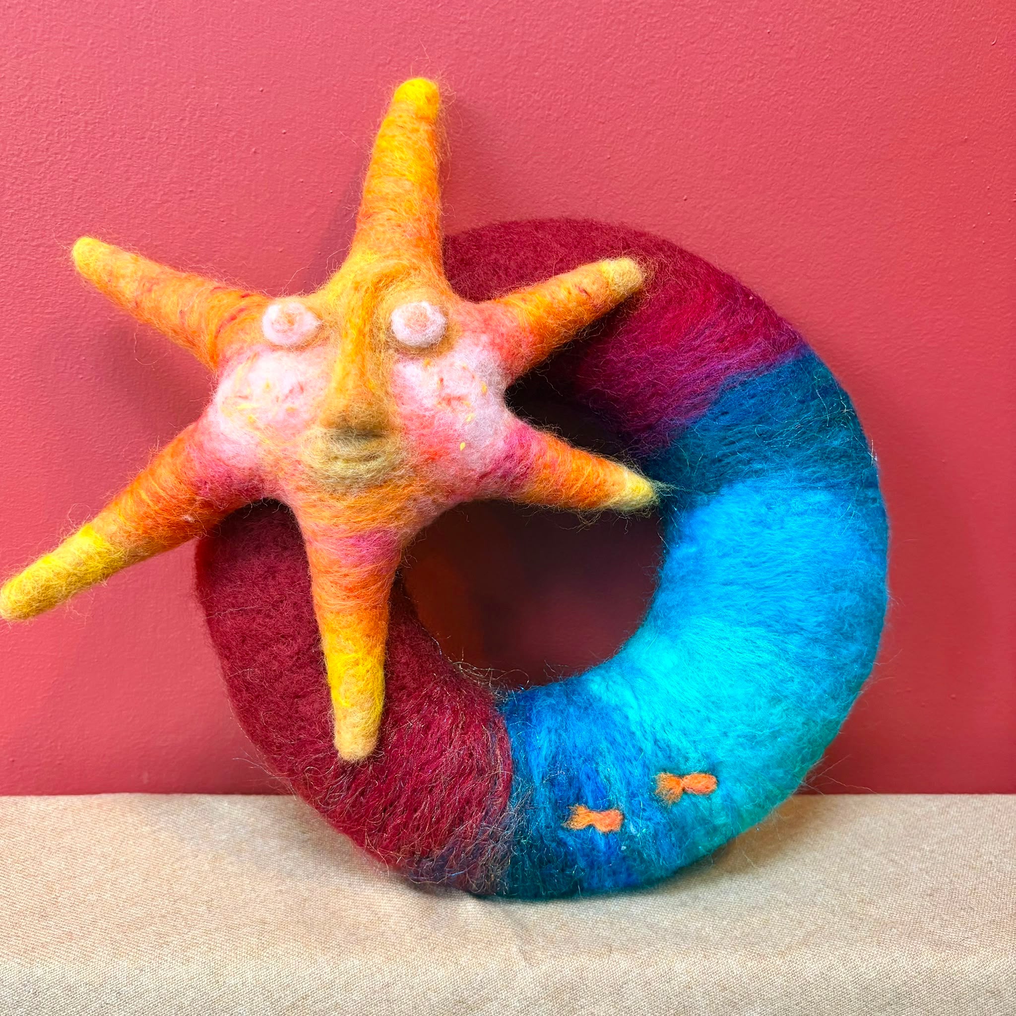Sunfish Needle Felted Wreath - Felts by Hannah_Just Makers