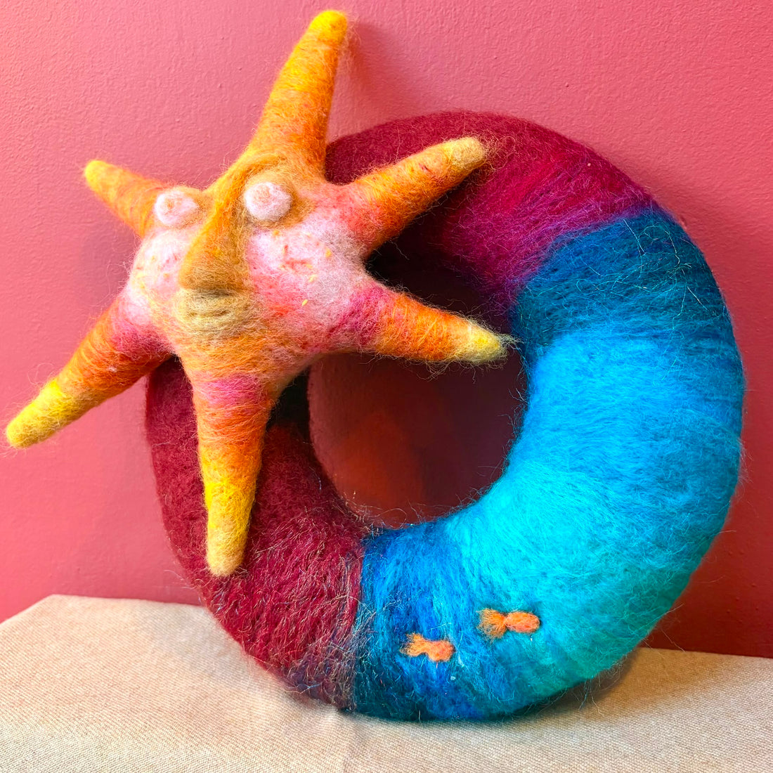 Sunfish Needle Felted Wreath - Felts by Hannah_Just Makers