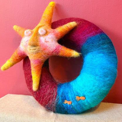 Sunfish Needle Felted Wreath - Felts by Hannah_Just Makers