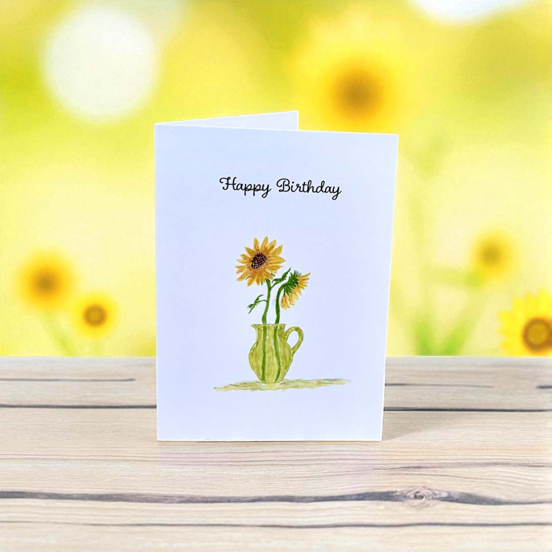 Sunflowers in a Vase Birthday Card - Beverley Holgate_Just Makers