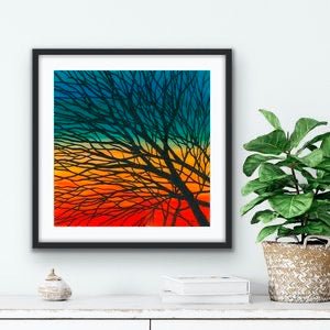 Sunset Tree Giclee Print Unframed - Sarah Jane Nicholls - Just Makers Sarah Jane Nicholls