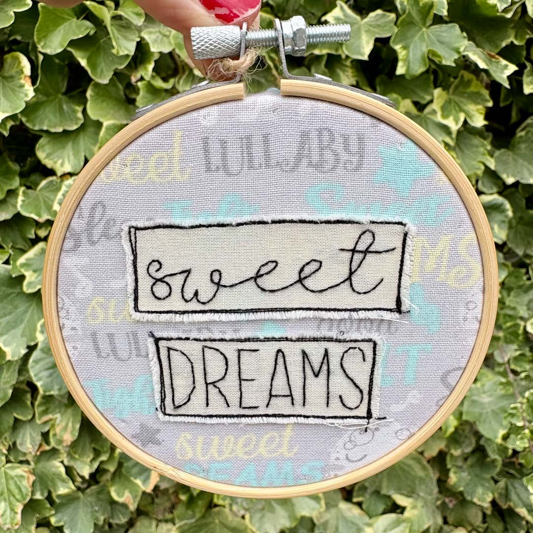 Sweet Dreams Embroidery Hoop by Chloe Reanne Embroidery_just Makers