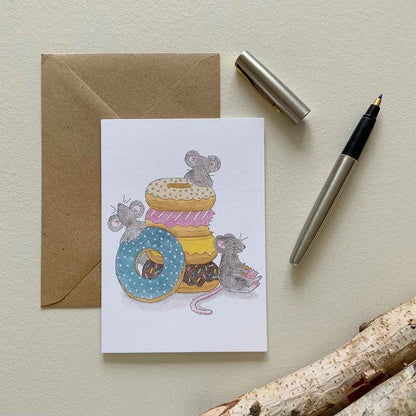 Sweet Whiskers and Delightful Doughnuts Card - Bramble Wood and Co_Just Makers