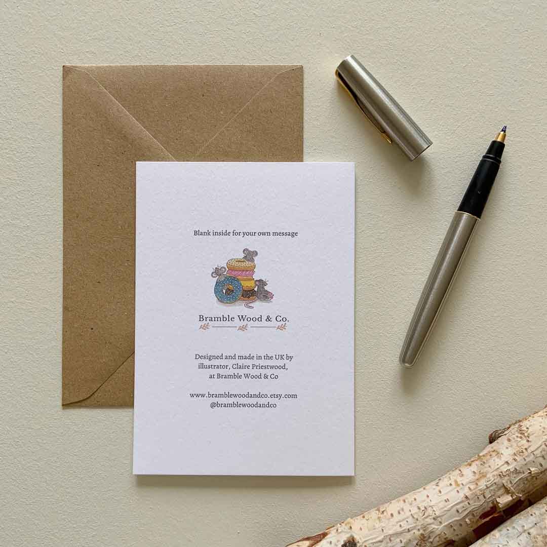 Sweet Whiskers and Delightful Doughnuts Card - Bramble Wood and Co_Just Makers_Just Makers