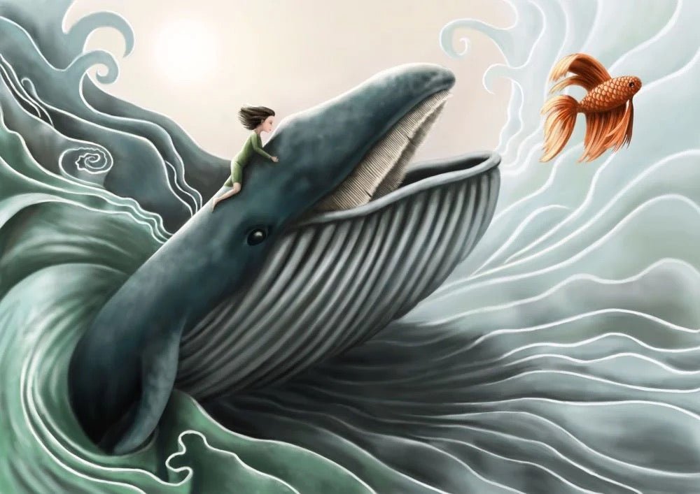 Swim Little Fishy Swim Greeting Card Demelsa Haughton - Just Makers Demelsa Haughton Illustration
