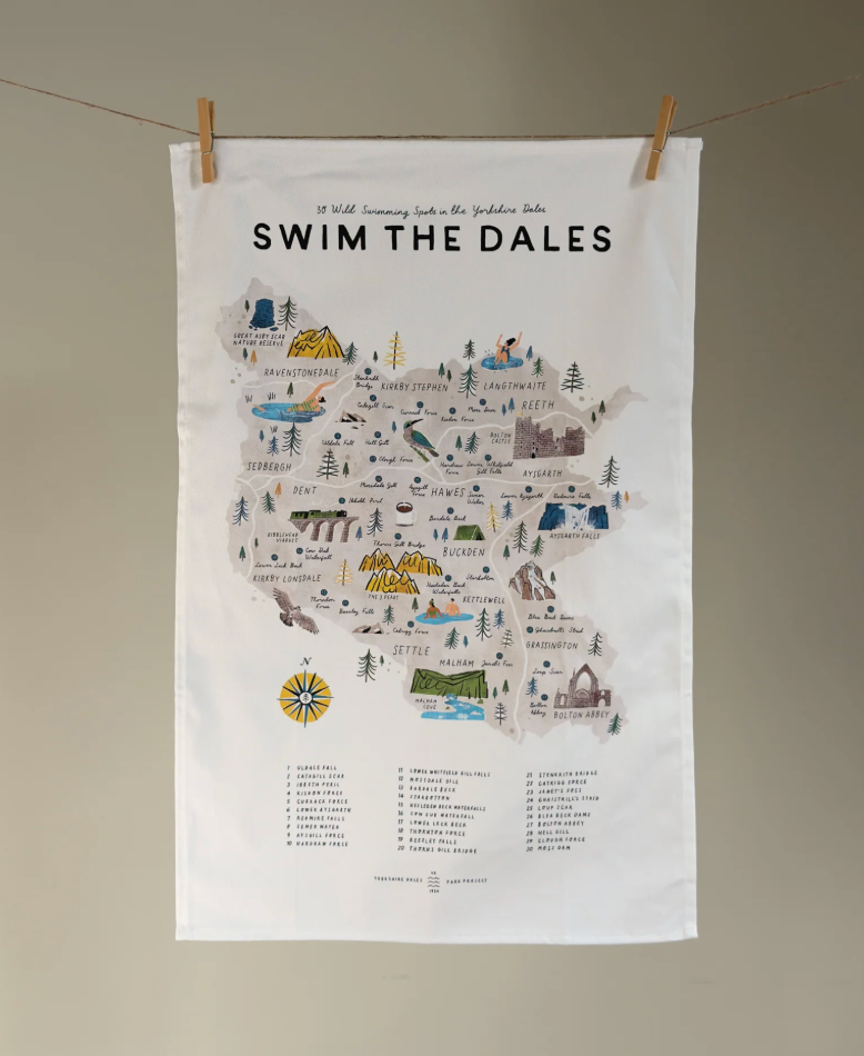 Swim the Dales Tea Towel - Oldfield Design Co_Just Makers