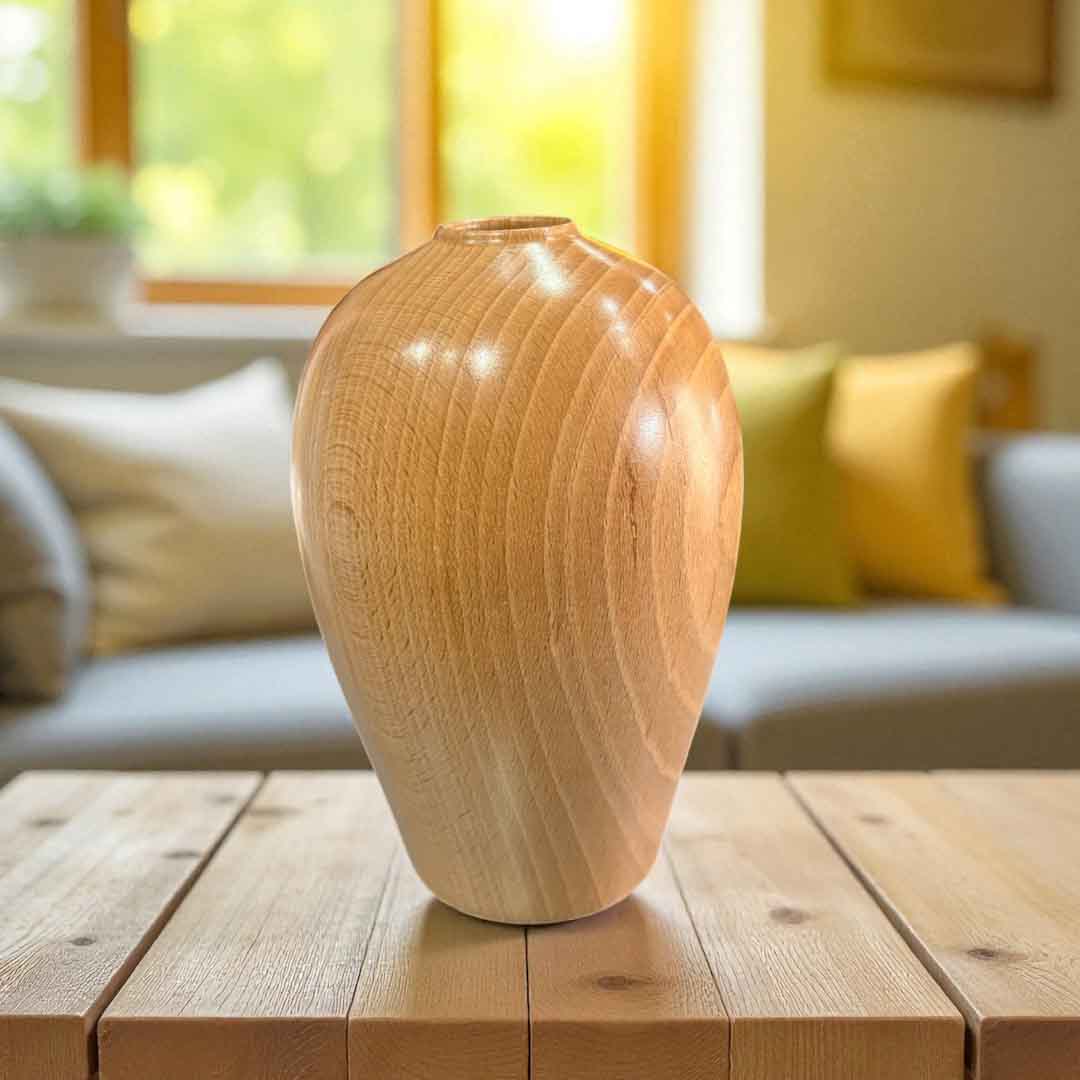 Tall Beech Hollow Form Vase - Mike Bentley_Just Makers