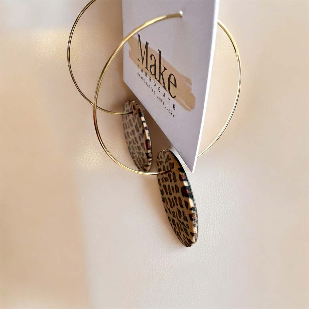 Tan Leopard Button Hoop - Make Harrogate