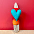Teal Heart Felt and Driftwood Wall Sculpture - Felts by Hannah_Just Makers