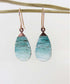 Teardrop Textured Copper Blue and White Enamel Earrings - 830 Degrees_Just Makers