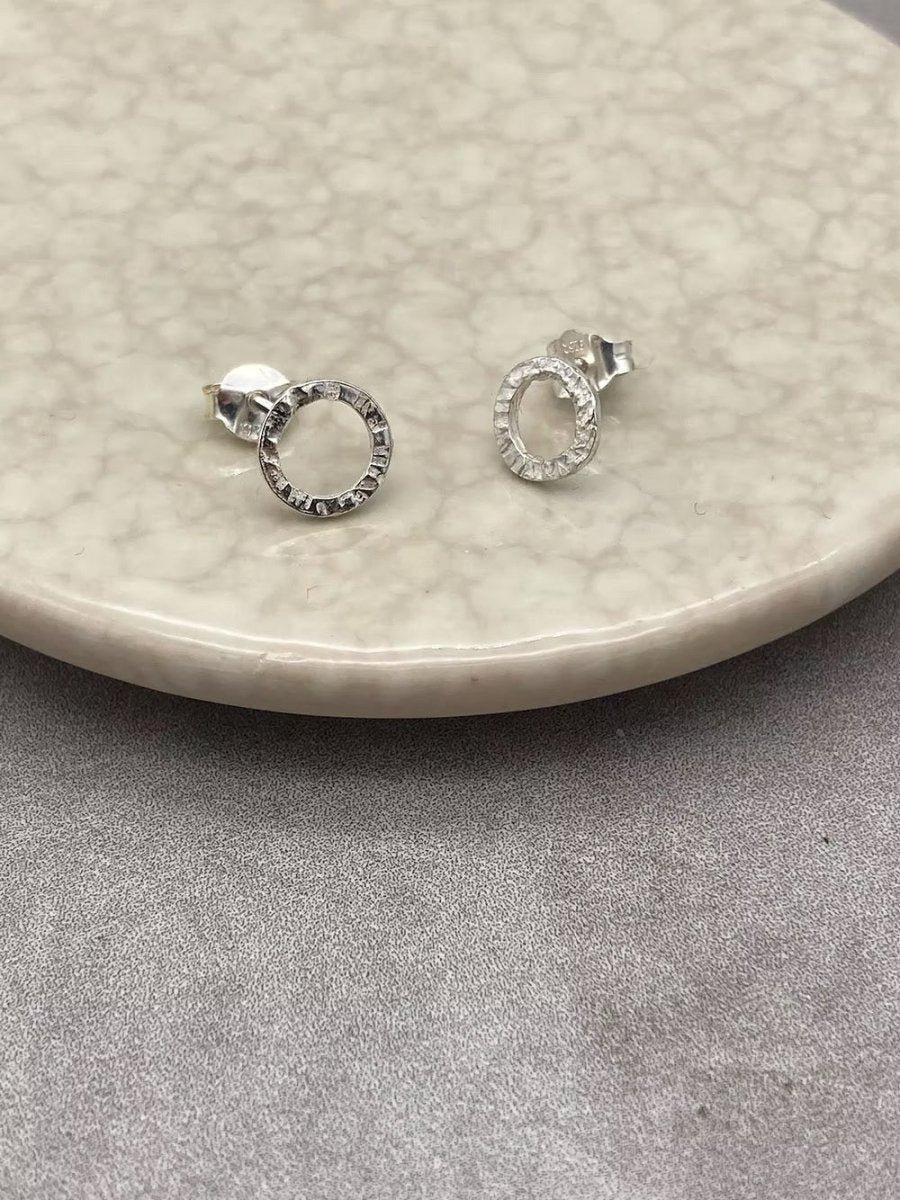 Textured Circle Studs - Tori Foster Jewellery - Just Makers Tori Foster Jewellery