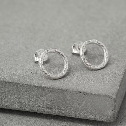 Textured Dotty Circle Studs - Tori Foster Jewellery_Just Makers