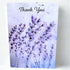 Greeting card with purple floral design and &