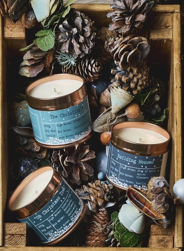 The Christingle Rose Gold Tin Candle - Kandlers Table_Just Makers