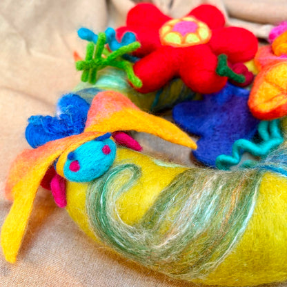 The Poppy and Beetle Needle Felted Wreath - Felts by Hannah_Just Makers