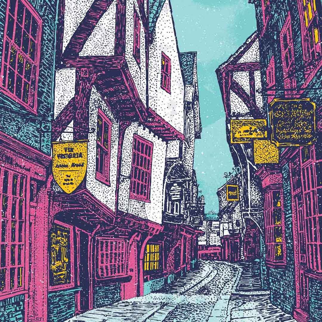 The Shambles Unframed A4 Print - Bejojo Art - Just Makers Bejojo Art