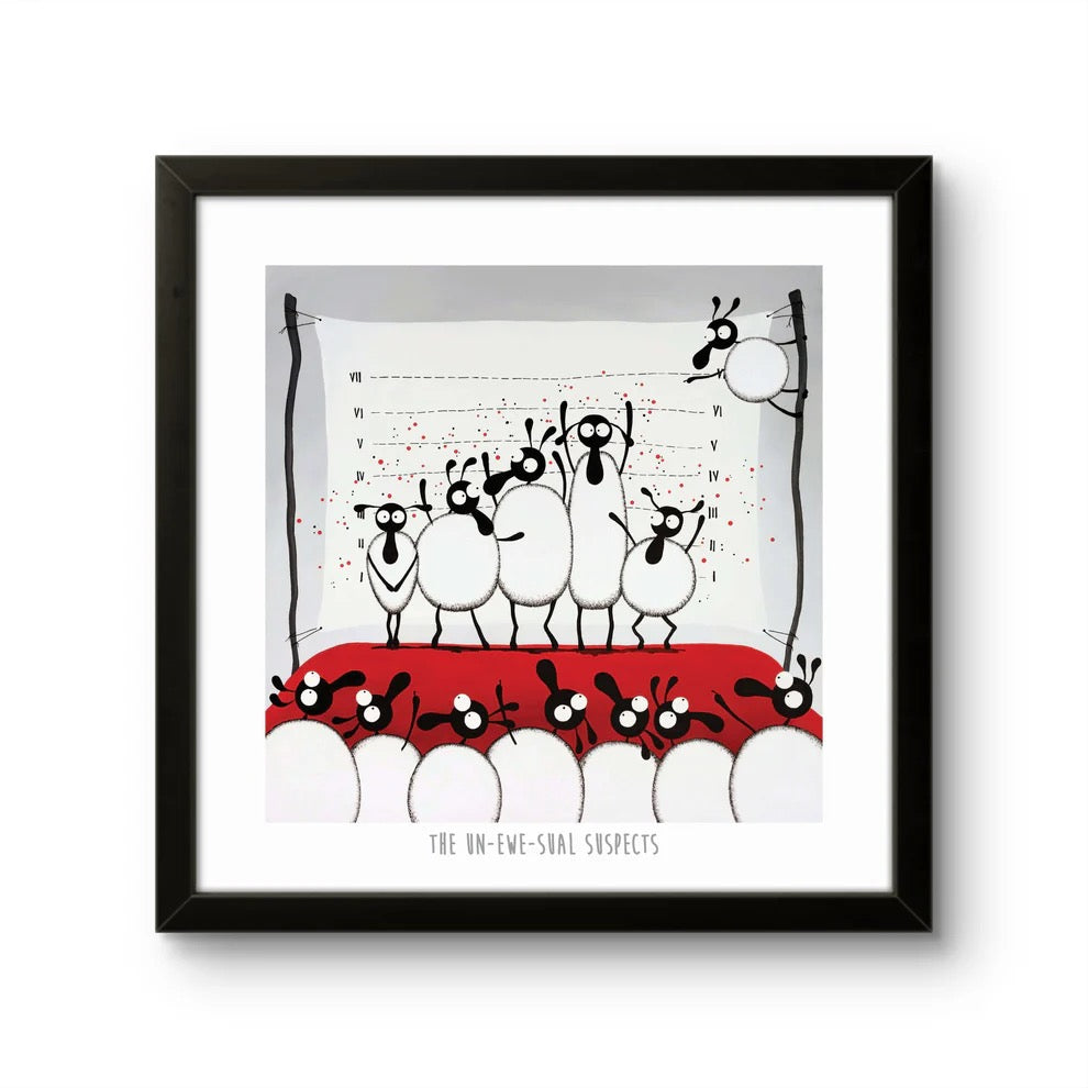 The Un-Ewe-Sual Suspects 10&quot; Print - Mervyn Tay Art_Just Makers