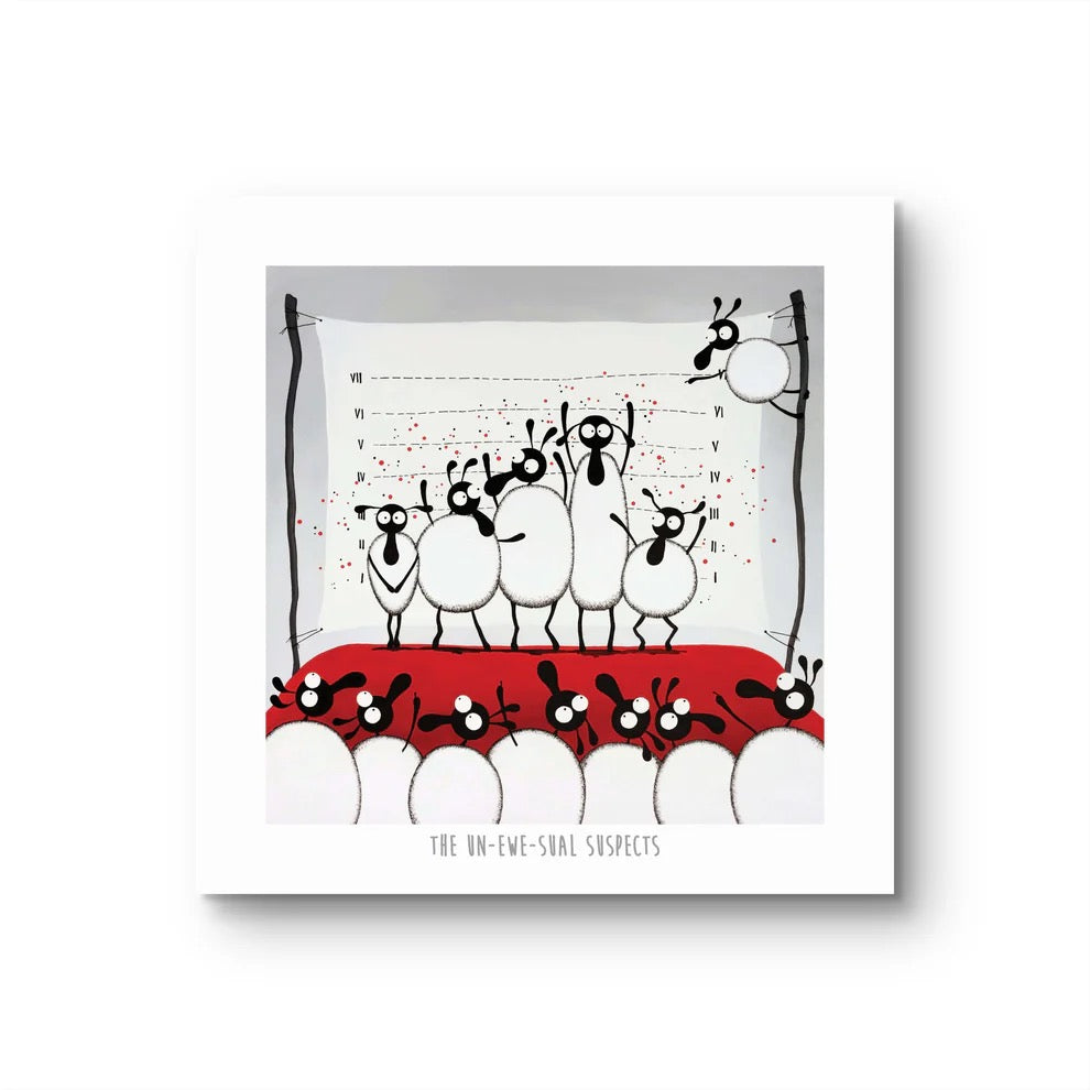 The Un-Ewe-Sual Suspects 10&quot; Print - Mervyn Tay Art_Just Makers