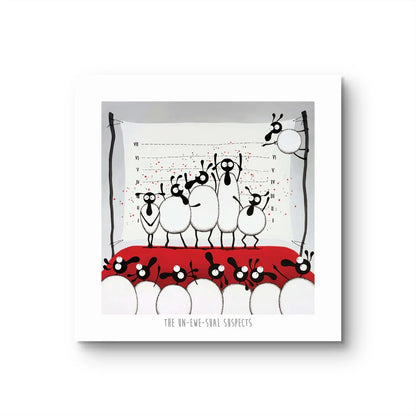The Un-Ewe-Sual Suspects 10&quot; Print - Mervyn Tay Art_Just Makers